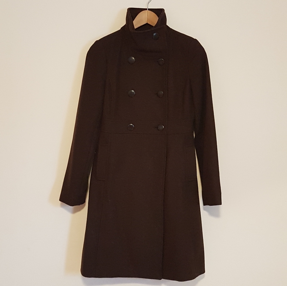 Old Navy Chocolate Double-breasted Wool Peacoat
